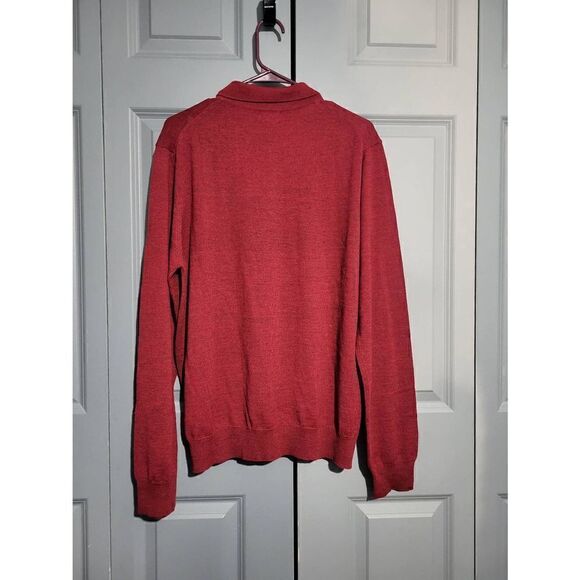 NWT Neiman Marcus deep red collard long-sleeved sweater - Picture 7 of 7